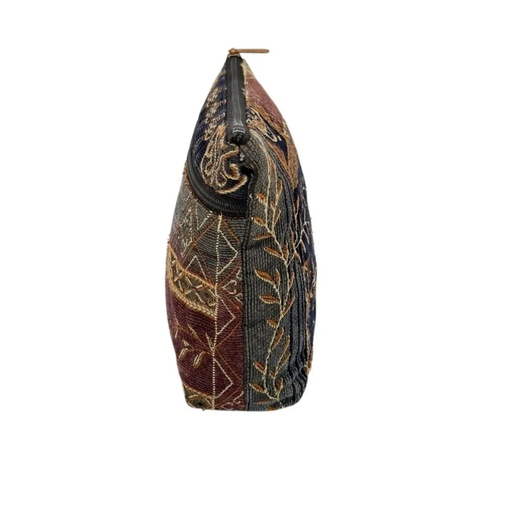 Vintage Tapestry Cosmetic Bag Pouch Embroidered Zippered Organizer‎